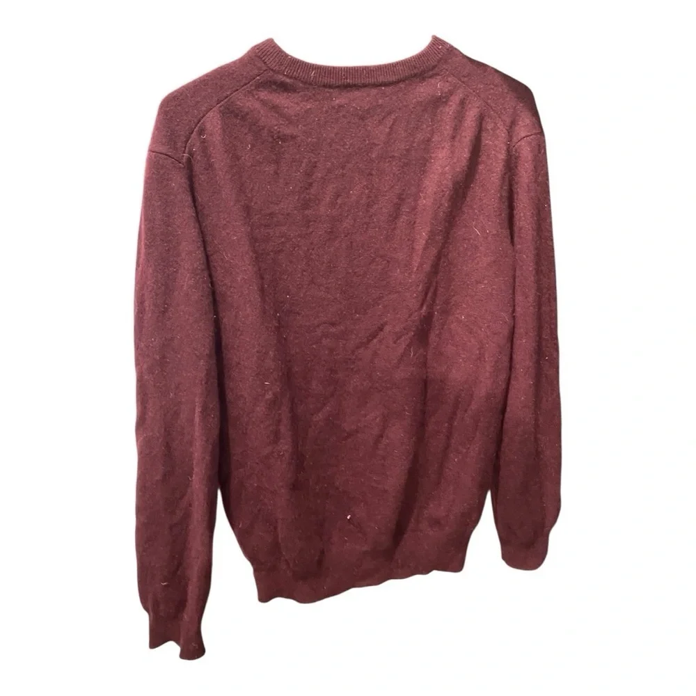 JOSEPH & LYMAN men’s 100 % cashmere Crewneck Sweater in Burgundy Size L